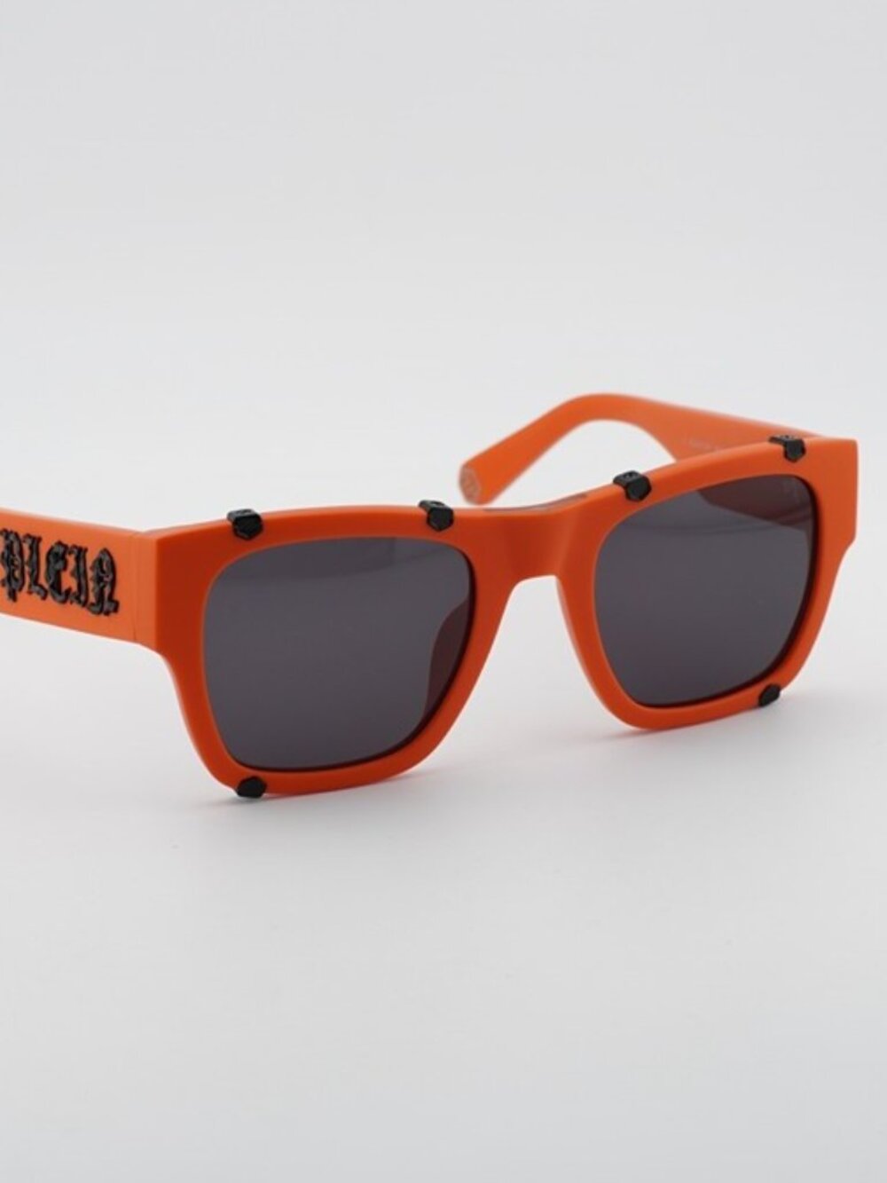 Philipp Plein SPP042W V47F Sunglasses Orange Square Frame, Grey Lenses